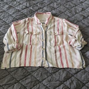 Rainbow Stripe Button Down